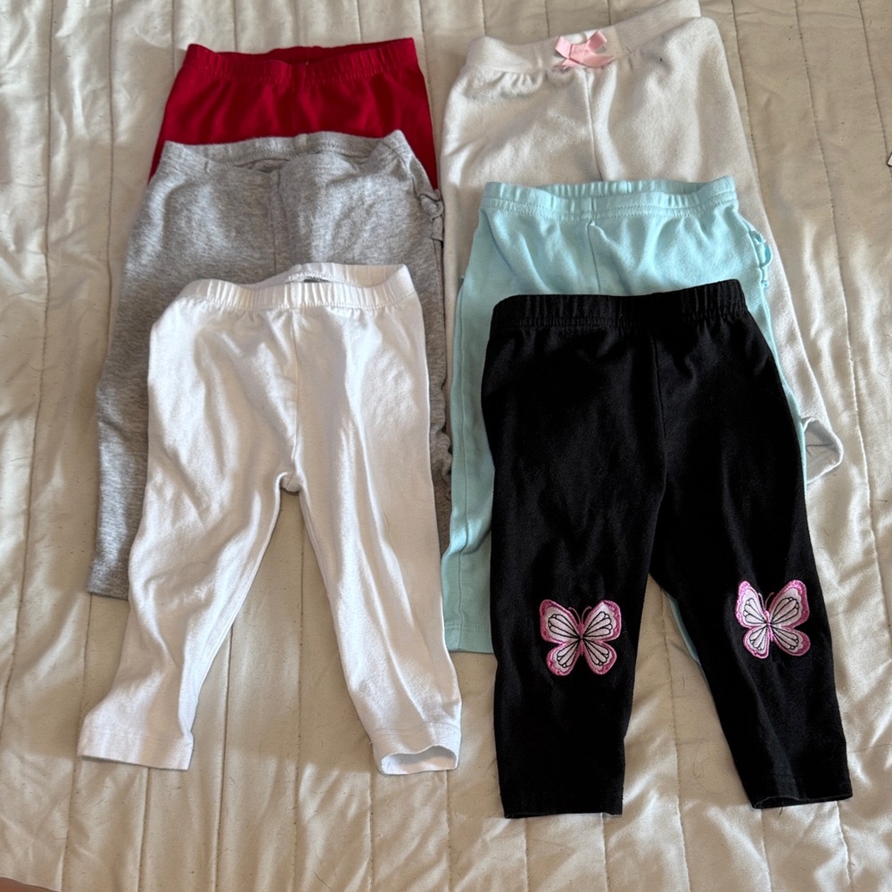 Old Navy Baby Leggings Set - Red, Gray, White, Light Blue